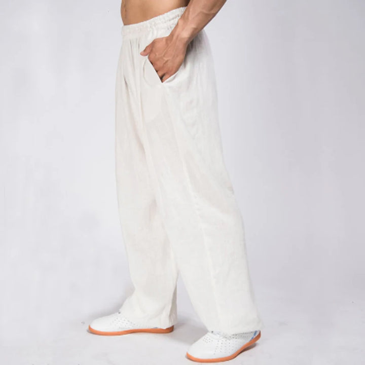 Calças Masculina Bloomers de Linho de Algodão. Ideal para quem pratica Artes Marciais, Kung Fu, Corrida, Yoga e Tai chi