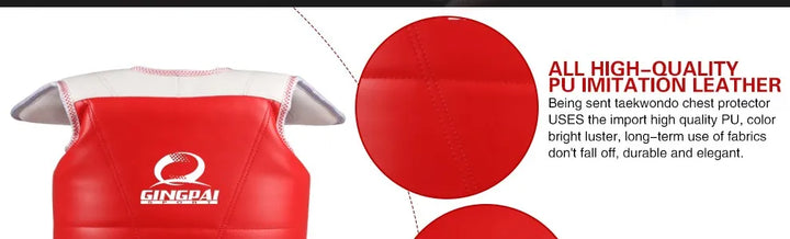 Protetor de torax para taekwondo wtf, sparring, tae kwon do, karate. Material reversível e malevel, protege o peito para crianças e adultos