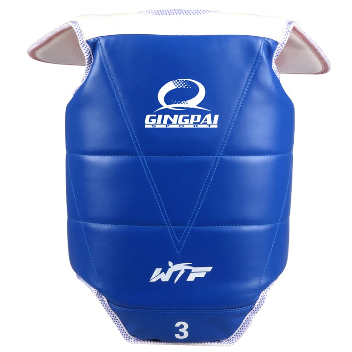 Protetor de torax para taekwondo wtf, sparring, tae kwon do, karate. Material reversível e malevel, protege o peito para crianças e adultos