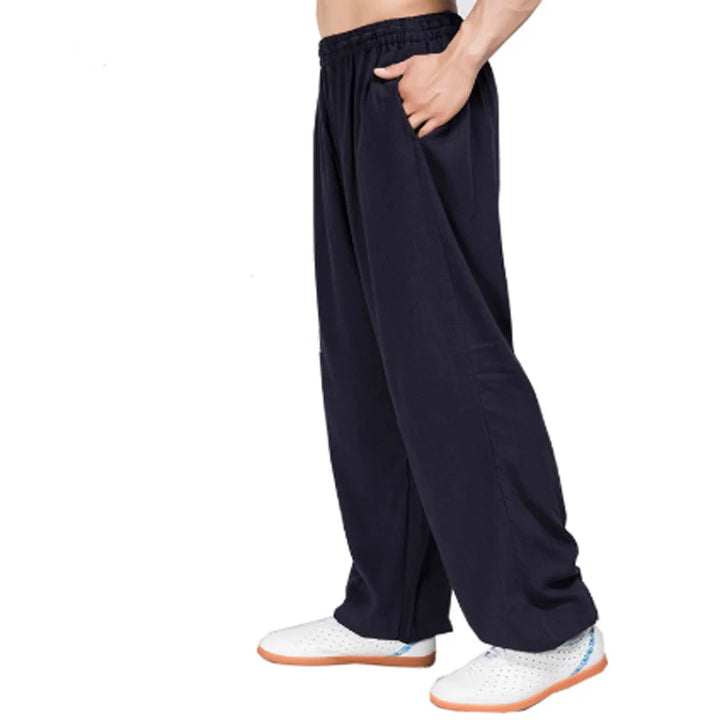 Calças Masculina Bloomers de Linho de Algodão. Ideal para quem pratica Artes Marciais, Kung Fu, Corrida, Yoga e Tai chi