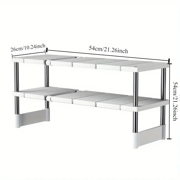 1 Expandable Stainless Steel Rack for Kitchen or Bathroom Sink Cabinet, Multifunctional
1 rack aço inoxidável expansível para gabinete de pia da cozinha ou banheiro, multifuncional