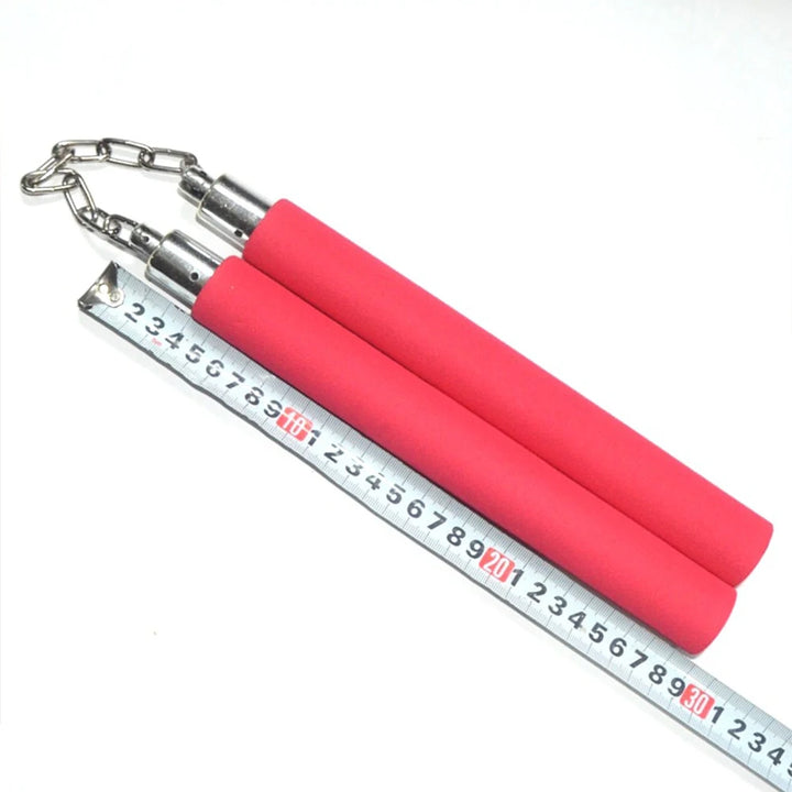 Nunchaku seguro de borracha espuma para artes marciais, prática chinês kung fu. Equipamento de treinamento para iniciantes.