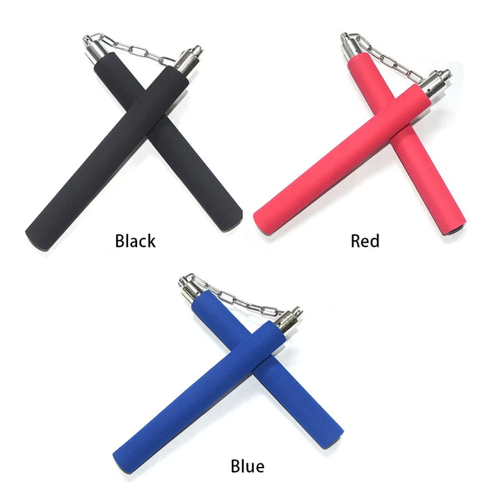 Nunchaku seguro de borracha espuma para artes marciais, prática chinês kung fu. Equipamento de treinamento para iniciantes.