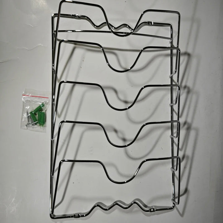 There is nowhere to put the pan lid, pan lid holder, kitchen organizer 1 pcs stainless steel arrived
Não tem onde colocar a tampa da panela chegou suporte tampa de panela, organizador cozinha 1 pçs  aço inoxidável