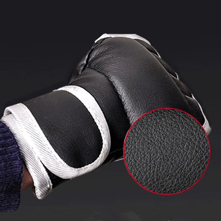 1 par preto de luvas de boxe couro meio dedo, kick boxe, karate, muay thai, kung fu, luvas treinamento  para crianças