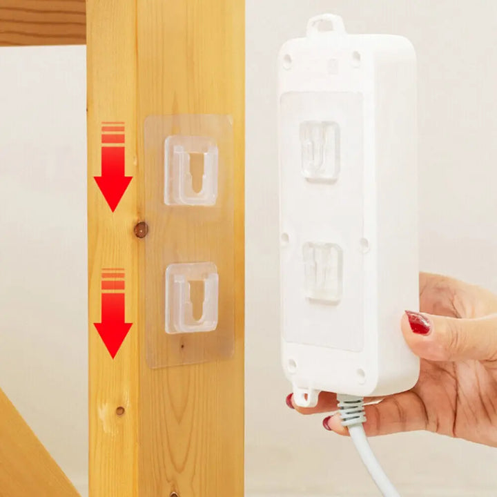Ganchos de parede fixado com adesivos dupla face, forte, transparente, tipo ventosa ou ganchos. Pode ser usado na cozinha, banheiro, guarda roupa, armarios, Bancadas de trabalho, automovel. Suporte adaptavel para ferramentas, tomada, luz, e outros.