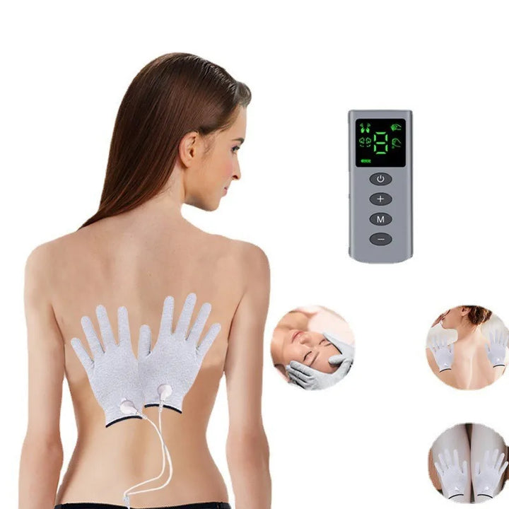 Estimulador muscular, acupuntura e massagem corporal. máquina de terapia digital eletroestimulação