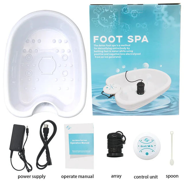 Detox Ionic Foot Spa Bath Massager Electric Mini FootBath Cleanse Machines Vibrating Whirlpool Care Arrays Aqua Health Therapy