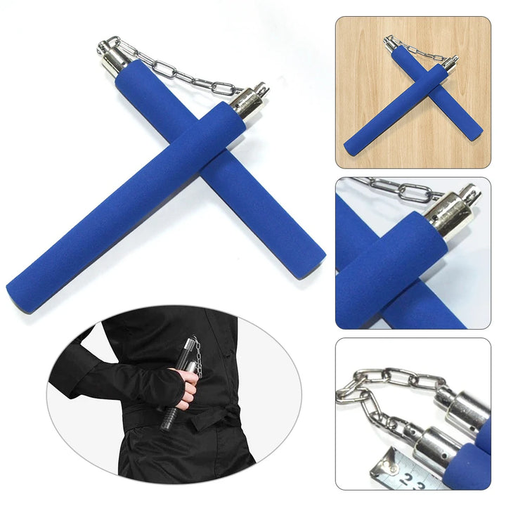 Nunchaku seguro de borracha espuma para artes marciais, prática chinês kung fu. Equipamento de treinamento para iniciantes.