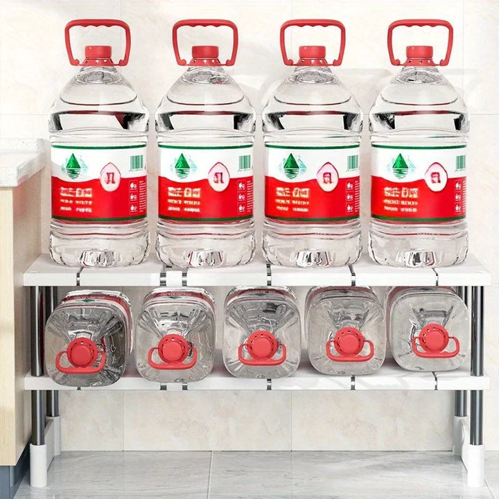 1 Expandable Stainless Steel Rack for Kitchen or Bathroom Sink Cabinet, Multifunctional
1 rack aço inoxidável expansível para gabinete de pia da cozinha ou banheiro, multifuncional
