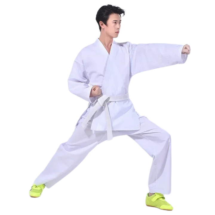 Uniforme de Karatê, Judô, Kendõ e Kung Fu, Crianças e Adultos.
Preto Branco Tecido leve e confortável
